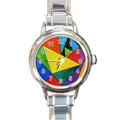 Abstract Round Italian Charm Watch by Siebenhuehner