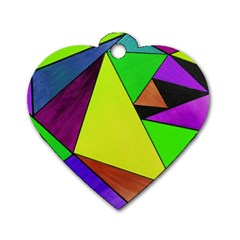 Abstract Dog Tag Heart (one Sided) 