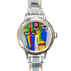 Face Round Italian Charm Watch by Siebenhuehner