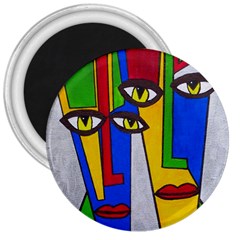 Face 3  Button Magnet