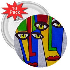 Face 3  Button (10 Pack)