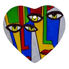 Face Heart Ornament (two Sides) by Siebenhuehner