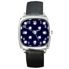 Bursting In Air Square Leather Watch by StuffOrSomething