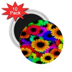 Colorful Sunflowers 2.25  Button Magnet (10 pack) Front