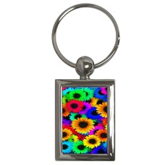 Colorful Sunflowers Key Chain (rectangle)