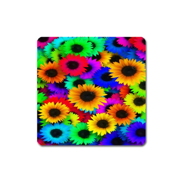 Colorful Sunflowers Magnet (Square)