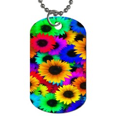 Colorful Sunflowers Dog Tag (one Sided) by StuffOrSomething