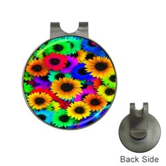 Colorful Sunflowers Hat Clip With Golf Ball Marker