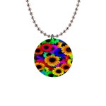 Colorful Sunflowers Button Necklace Front