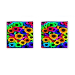 Colorful Sunflowers Cufflinks (square)