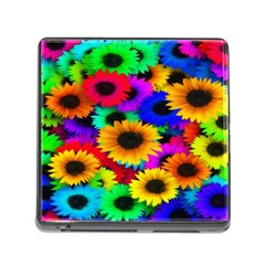 Colorful Sunflowers Memory Card Reader With Storage (square)