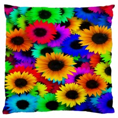 Colorful Sunflowers Large Cushion Case (two Sided) 