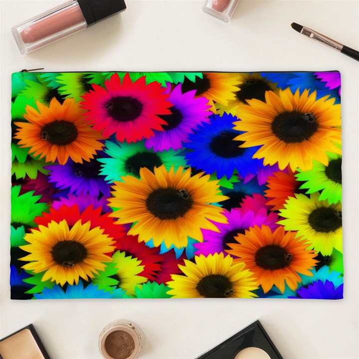 Colorful Sunflowers Cosmetic Bag (XXL)