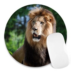 Regal Lion 8  Mouse Pad (round) by AnimalLover