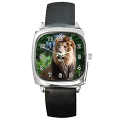 Regal Lion Square Leather Watch by AnimalLover