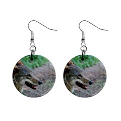 Red Wolf Mini Button Earrings by AnimalLover