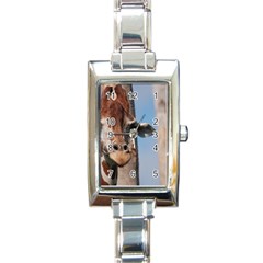 Cute Giraffe Rectangular Italian Charm Watch