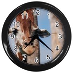 Cute Giraffe Wall Clock (Black) Front