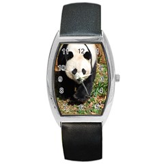 Giant Panda Tonneau Leather Watch