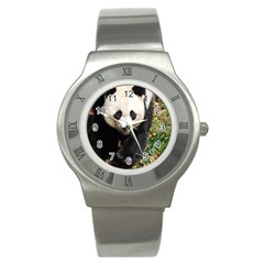 Giant Panda Stainless Steel Watch (slim) by AnimalLover