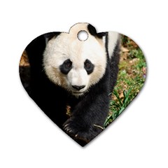 Giant Panda Dog Tag Heart (one Sided) 