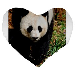 Giant Panda 19  Premium Heart Shape Cushion by AnimalLover