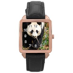 Giant Panda Rose Gold Leather Watch  by AnimalLover