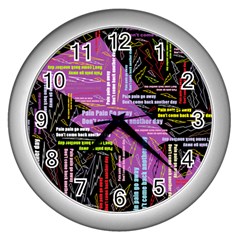 Pain Pain Go Away Wall Clock (silver)