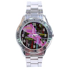 Pain Pain Go Away Stainless Steel Watch by FunWithFibro