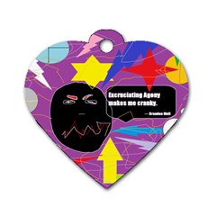 Excruciating Agony Dog Tag Heart (one Sided)  by FunWithFibro