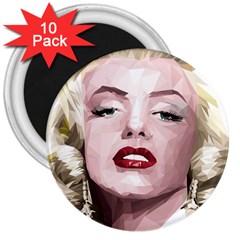 Marilyn 3  Button Magnet (10 Pack)