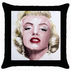 Marilyn Black Throw Pillow Case