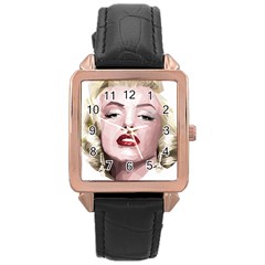 Marilyn Rose Gold Leather Watch  by malobishop