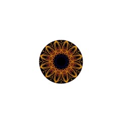 Yellow Purple Lotus Mandala 1  Mini Button by Zandiepants