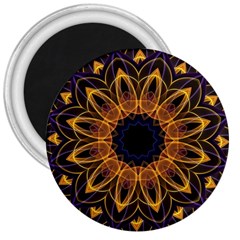 Yellow Purple Lotus Mandala 3  Button Magnet