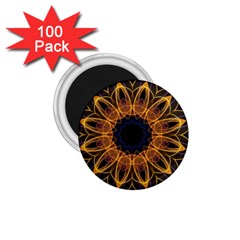 Yellow Purple Lotus Mandala 1 75  Button Magnet (100 Pack) by Zandiepants