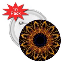 Yellow Purple Lotus Mandala 2 25  Button (10 Pack) by Zandiepants