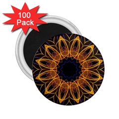 Yellow Purple Lotus Mandala 2 25  Button Magnet (100 Pack)