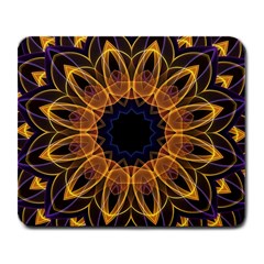 Yellow Purple Lotus Mandala Large Mouse Pad (rectangle)