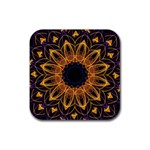 Yellow Purple Lotus Mandala Drink Coaster (Square) Front