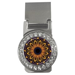 Yellow Purple Lotus Mandala Money Clip (cz) by Zandiepants