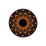 Yellow Purple Lotus Mandala Drink Coaster (Round) Front