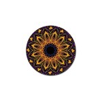 Yellow Purple Lotus Mandala Golf Ball Marker 10 Pack Front