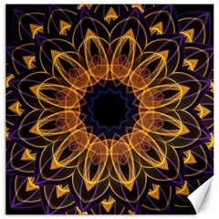 Yellow Purple Lotus Mandala Canvas 16  X 16  (unframed) by Zandiepants