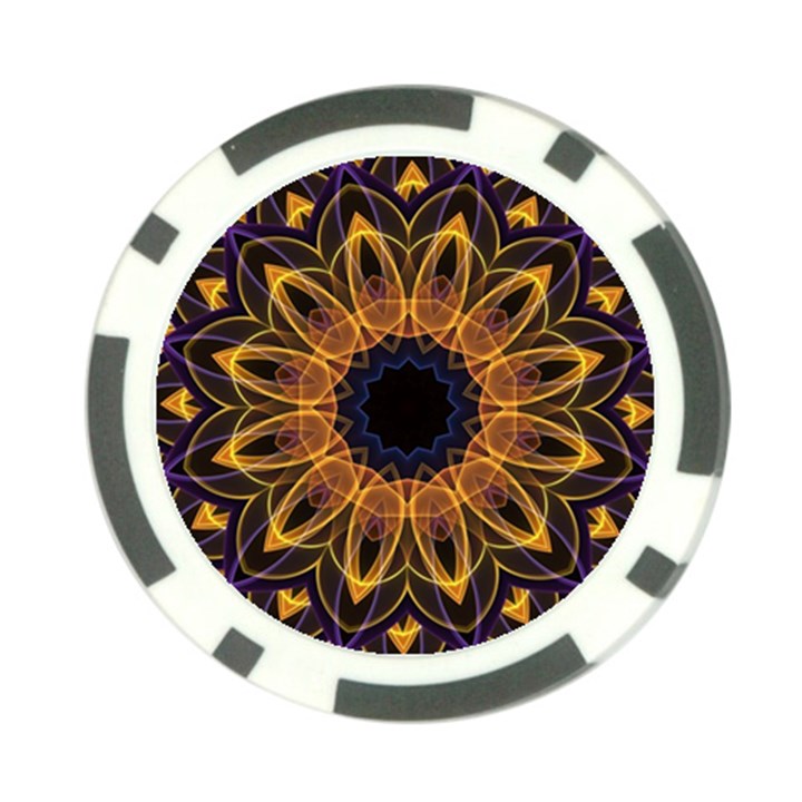 Yellow Purple Lotus Mandala Poker Chip