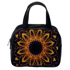 Yellow Purple Lotus Mandala Classic Handbag (one Side) by Zandiepants