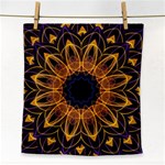 Yellow Purple Lotus Mandala Face Towel Front