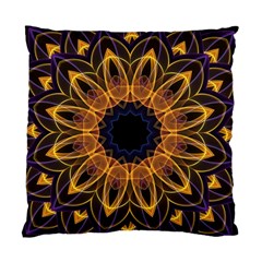 Yellow Purple Lotus Mandala Cushion Case (two Sided)  by Zandiepants