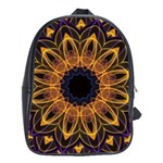 Yellow Purple Lotus Mandala School Bag (Large) Front