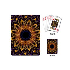 Yellow Purple Lotus Mandala Playing Cards (mini) by Zandiepants